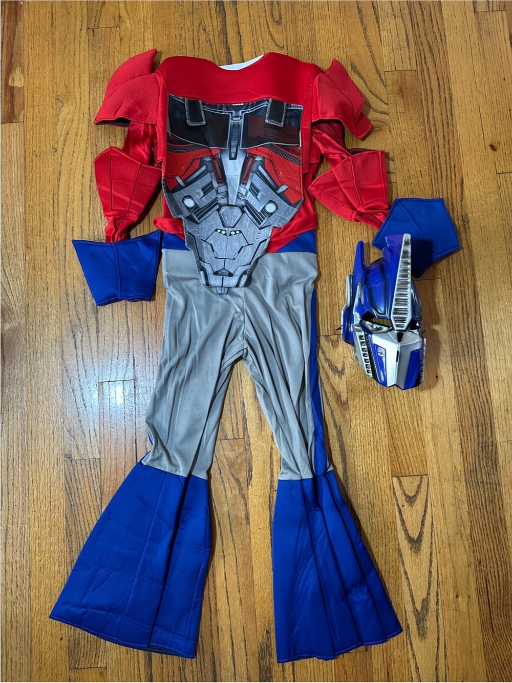 Kids  Robot Hero Costume red/blue Optimus prime trans formers  with Mask